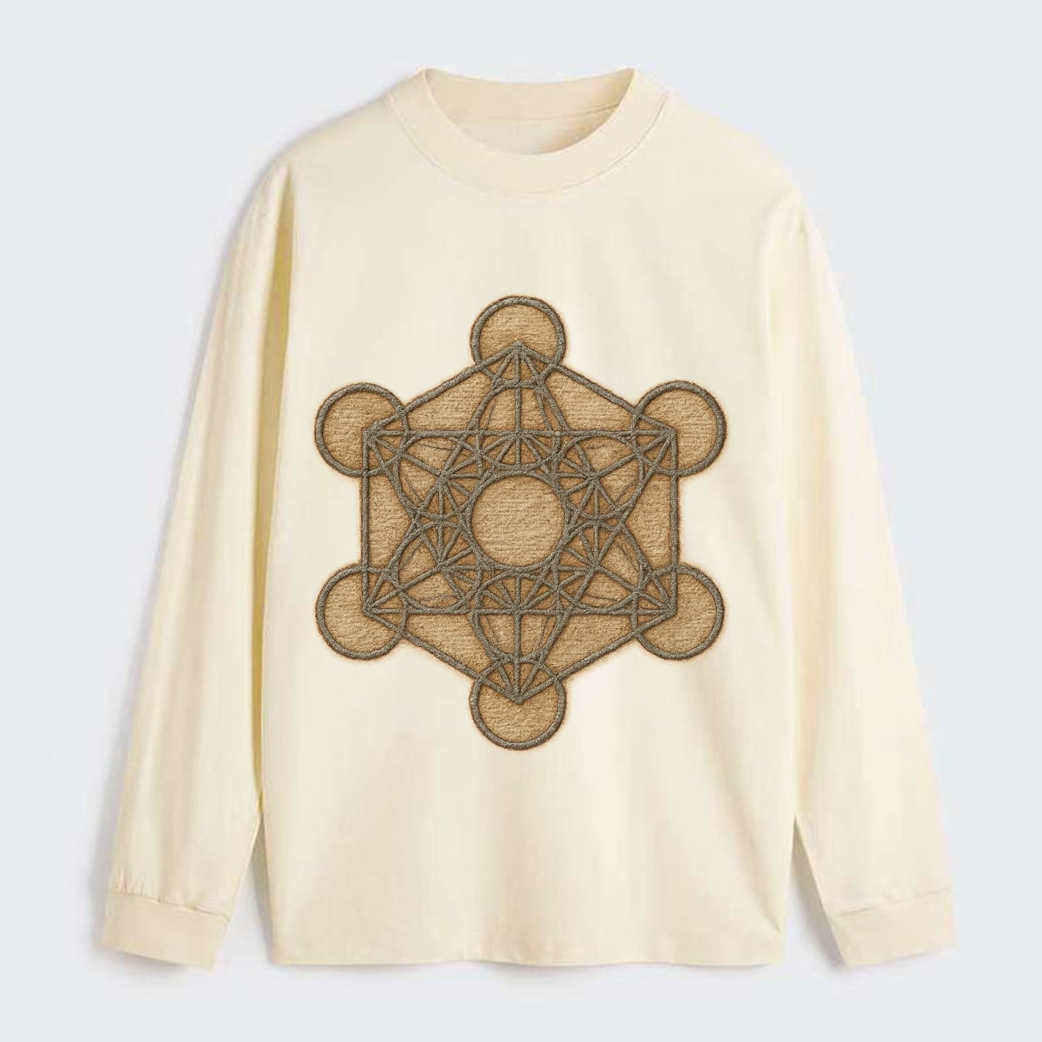 Metatron's Cube  - Classic Long Sleeve Shirt - Beige