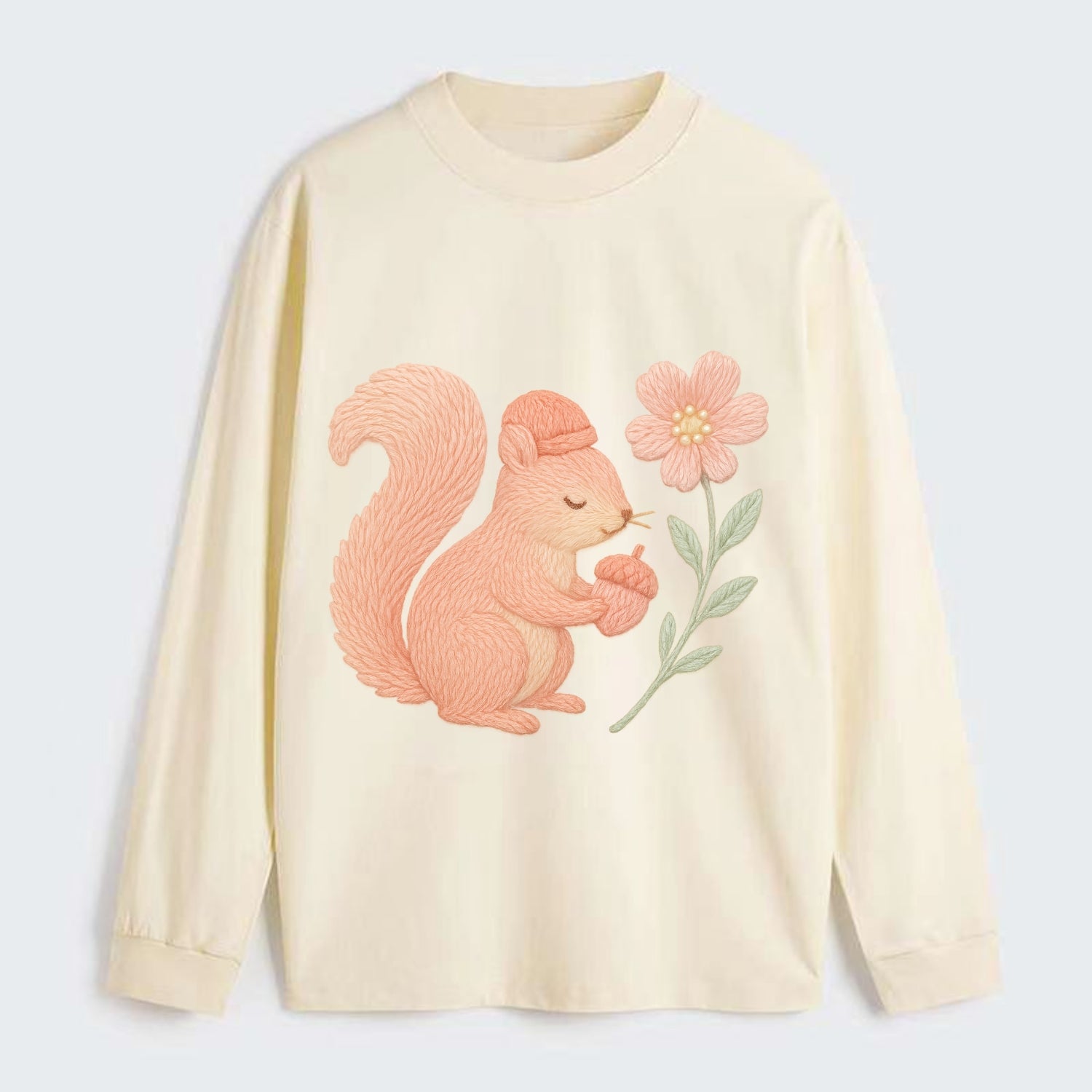 Coral Squirrel - Classic Long Sleeve Shirt - Beige