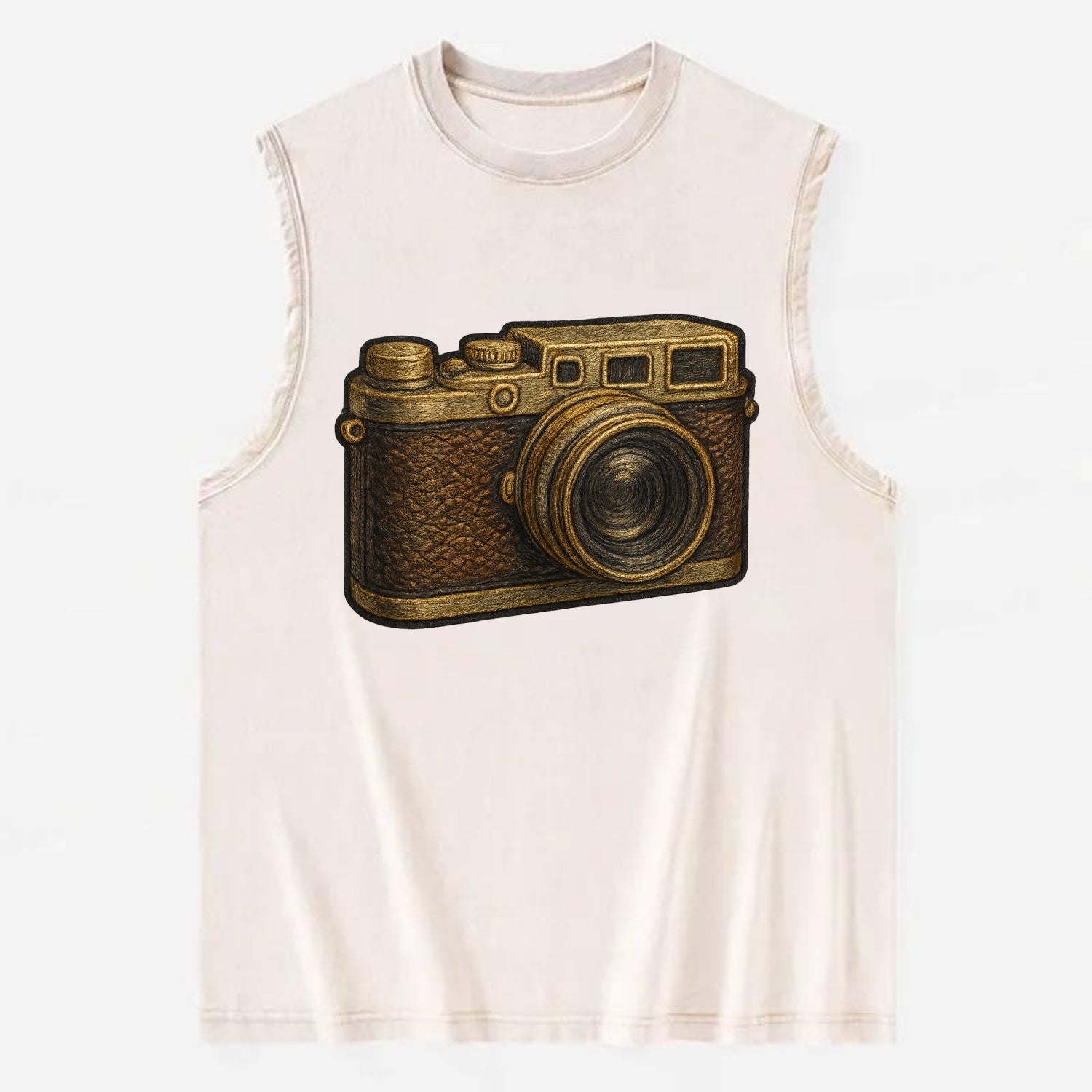 Film Camera  - Vintage Washed Tank - Beige