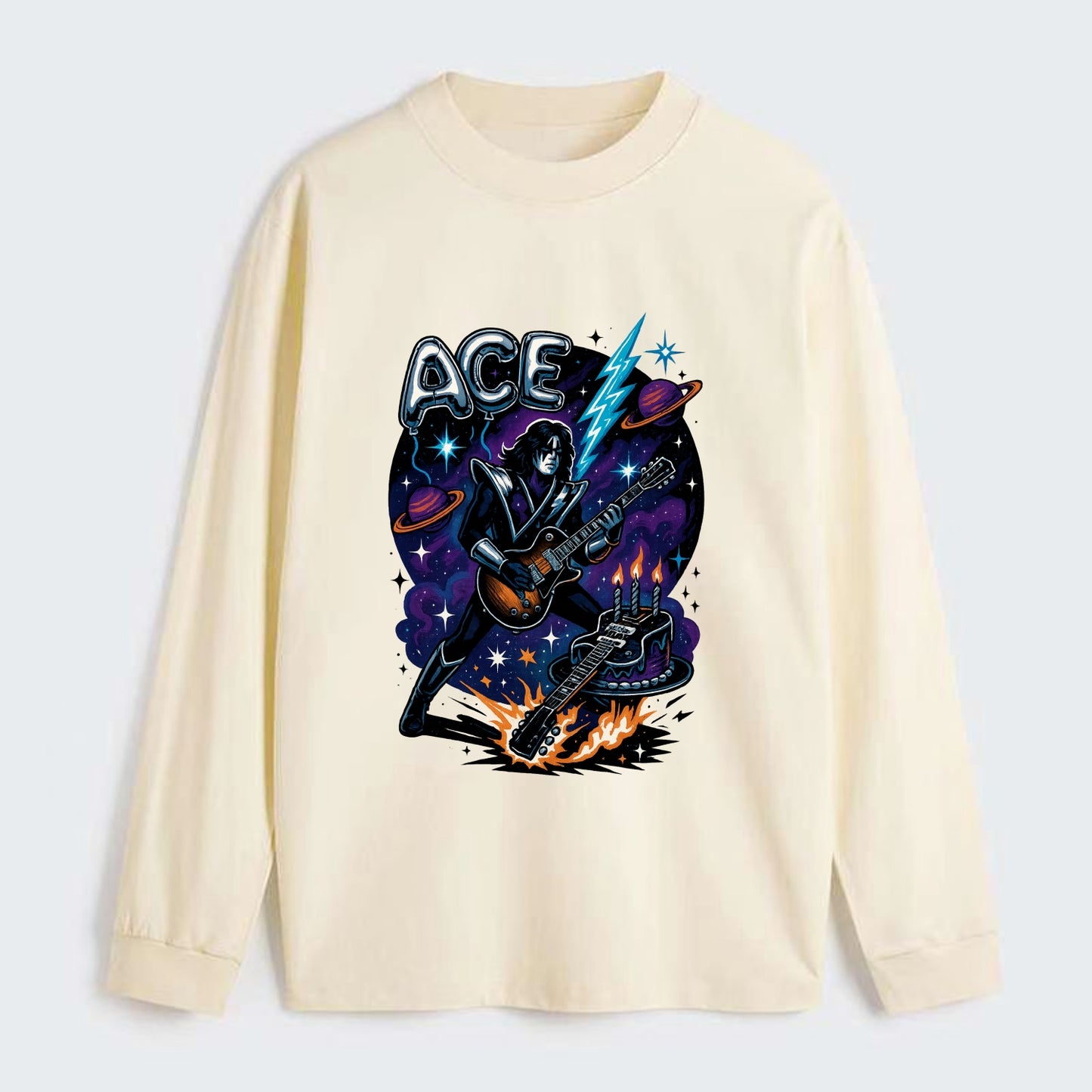 Ace Birthday Celebration - Classic Long Sleeve Shirt - Beige