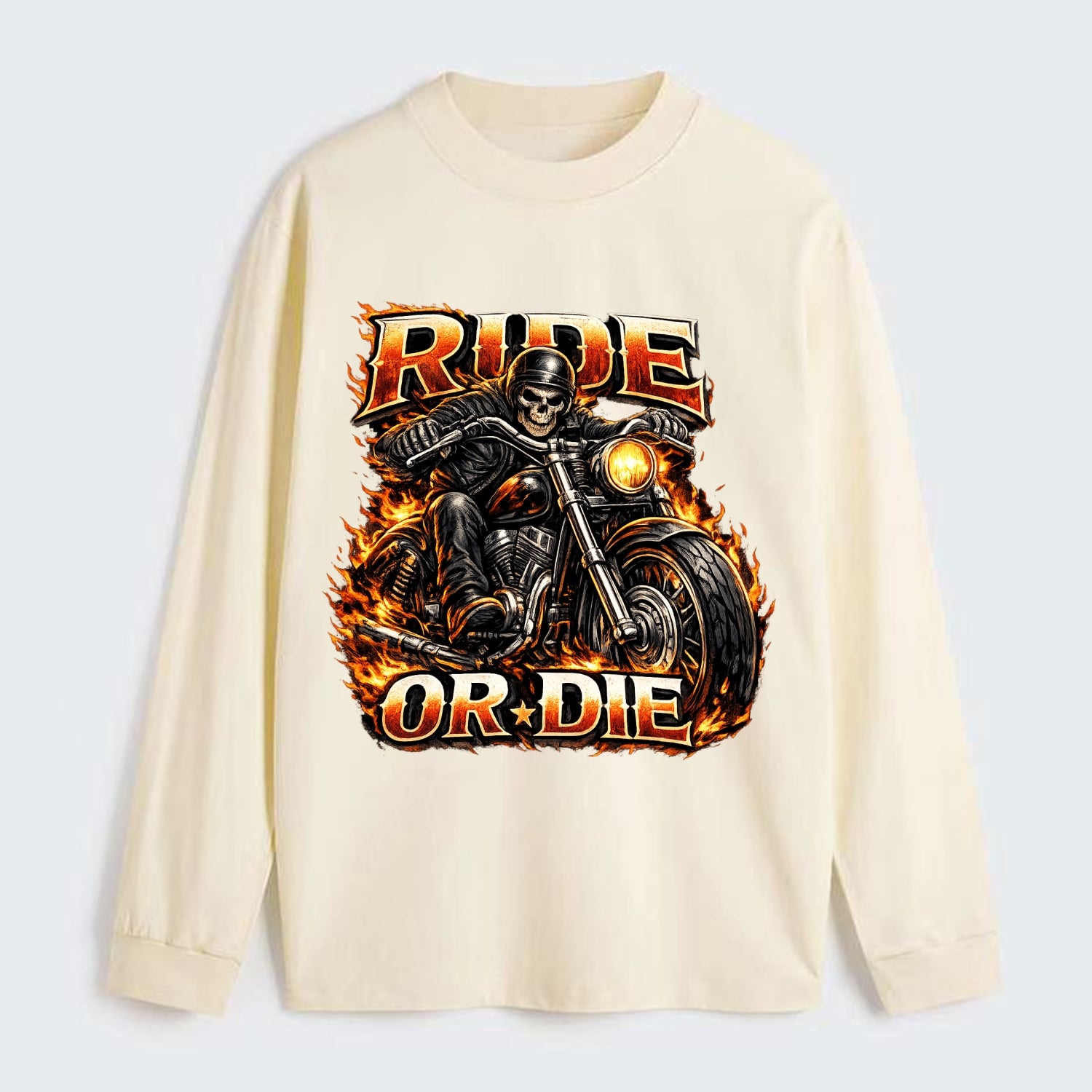 Ride Or Die - Classic Long Sleeve Shirt - Beige