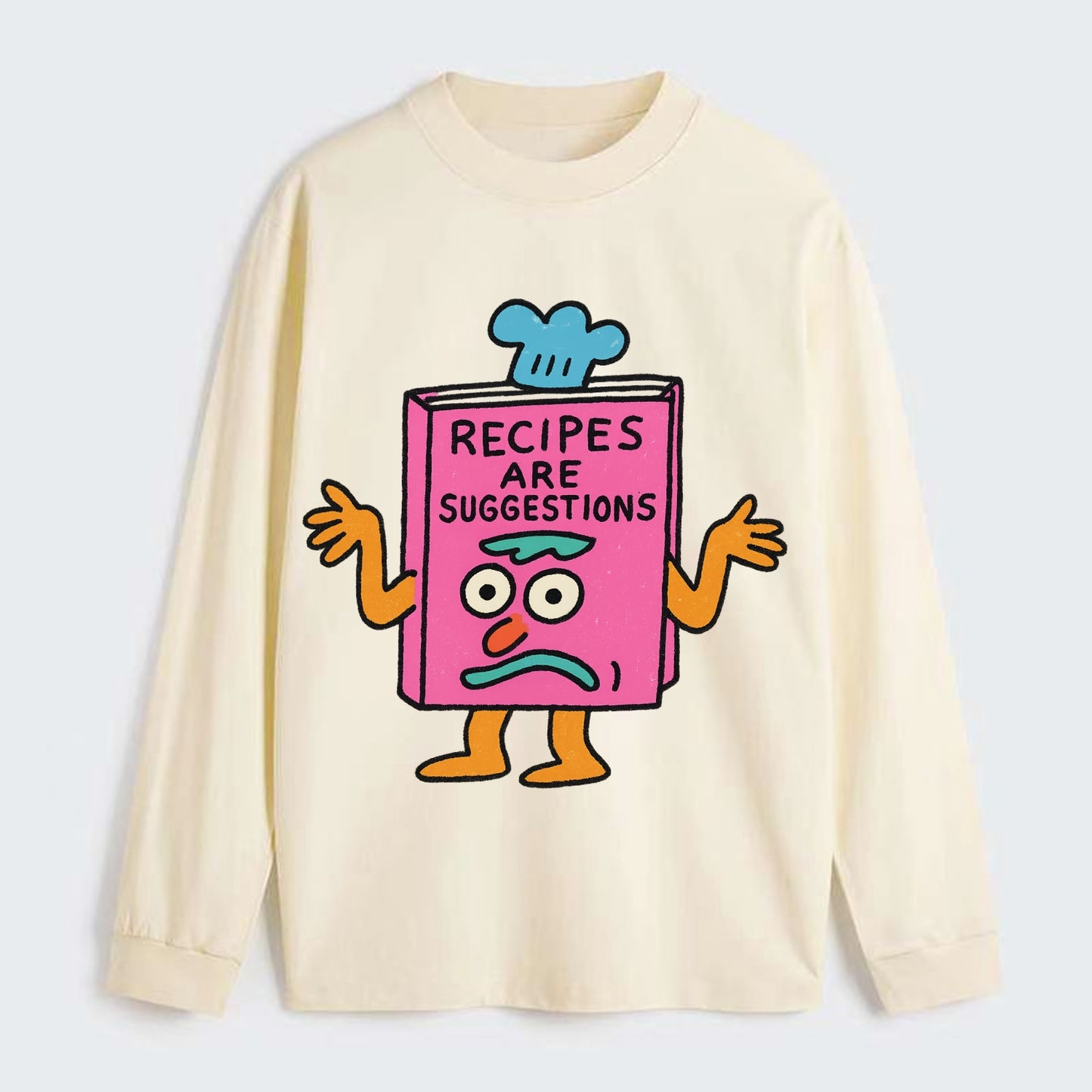 RECIPES ARE SUGGESTIONS | Cookbook shrugging - Classic Long Sleeve Shirt - Beige