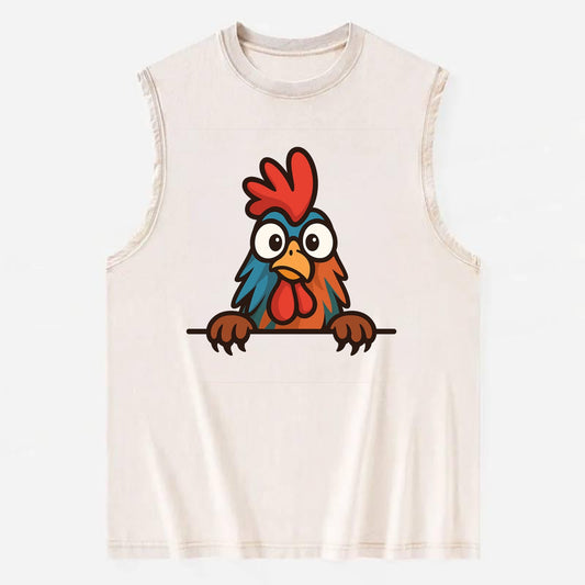Rooster  - Vintage Washed Tank - Beige