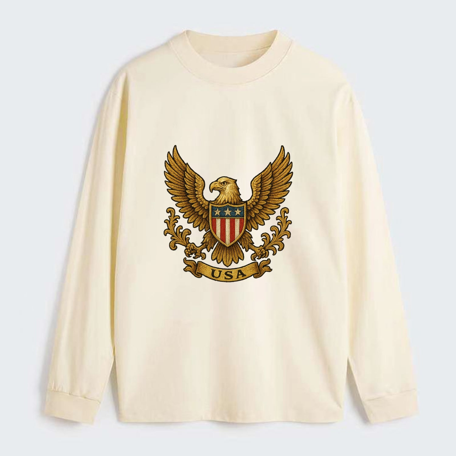 Usa Heritage Eagle 3 - Classic Long Sleeve Shirt - Beige