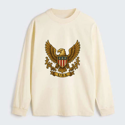 Usa Heritage Eagle 3 - Classic Long Sleeve Shirt - Beige