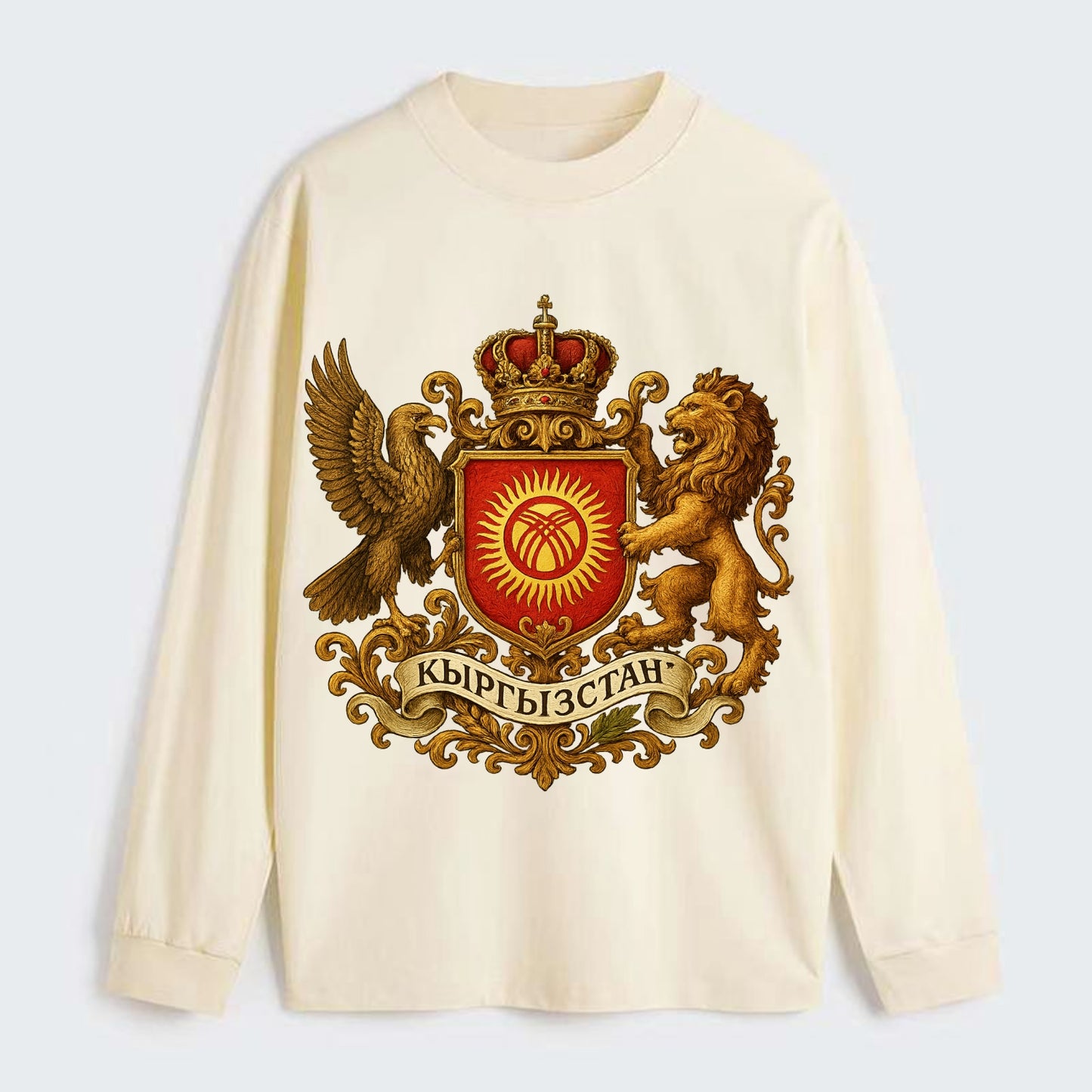 Kyrgyzstan Tunduk Emblem - Classic Long Sleeve Shirt - Beige