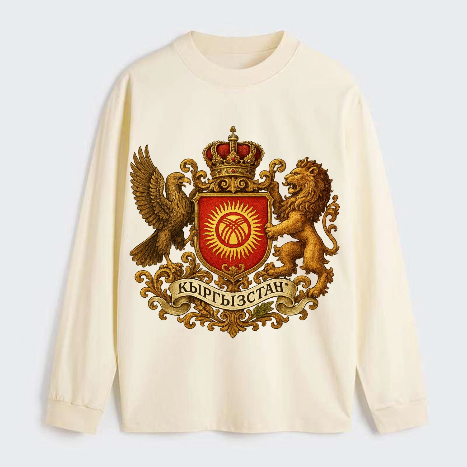 Kyrgyzstan Tunduk Emblem - Classic Long Sleeve Shirt - Beige