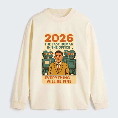 Single human worker surrounded by robot coworkers - The last human in - Classic Long Sleeve Shirt