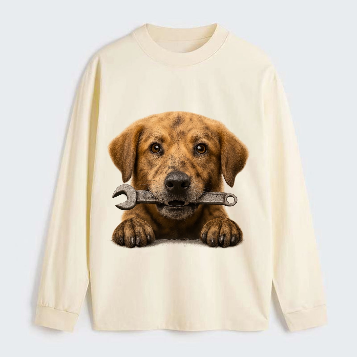 Mechanic Dog  - Classic Long Sleeve Shirt - Beige