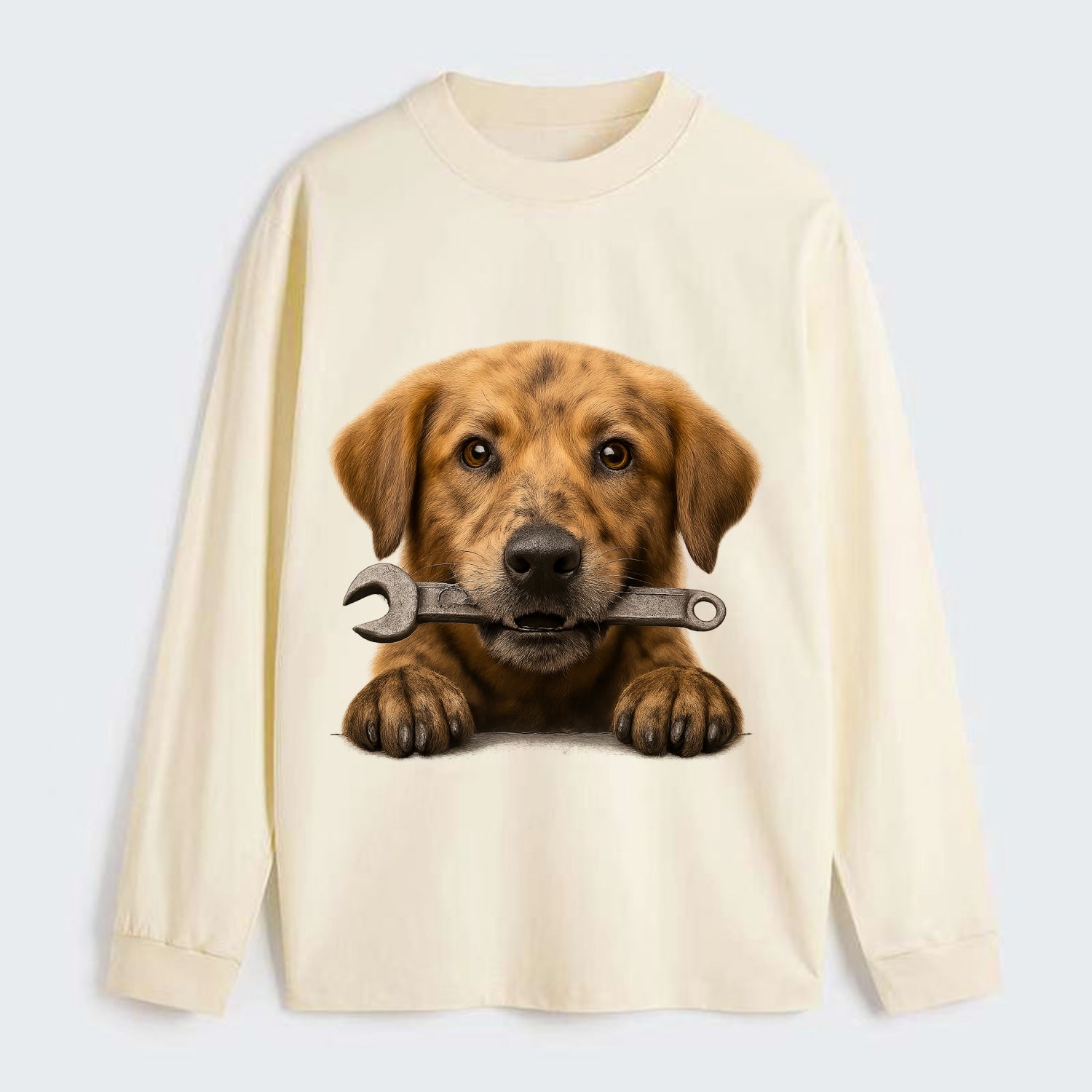 Mechanic Dog  - Classic Long Sleeve Shirt - Beige