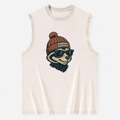 Madison Badge - Vintage Washed Tank - Beige
