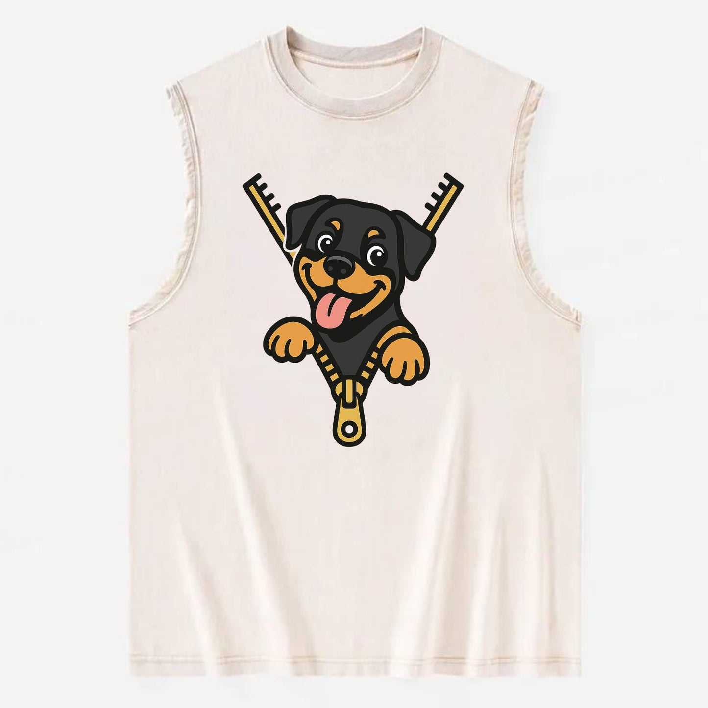 Rottweiler - Vintage Washed Tank - Beige