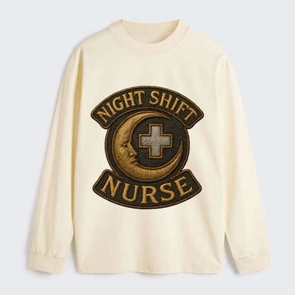 Night Shift Nurse  - Classic Long Sleeve Shirt - Beige
