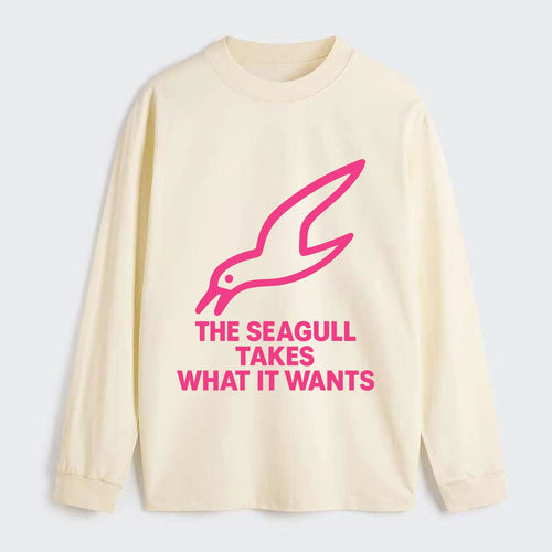 THE SEAGULL TAKES WHAT IT WANTS | Aggressive seagull diving down - Classic Long Sleeve Shirt