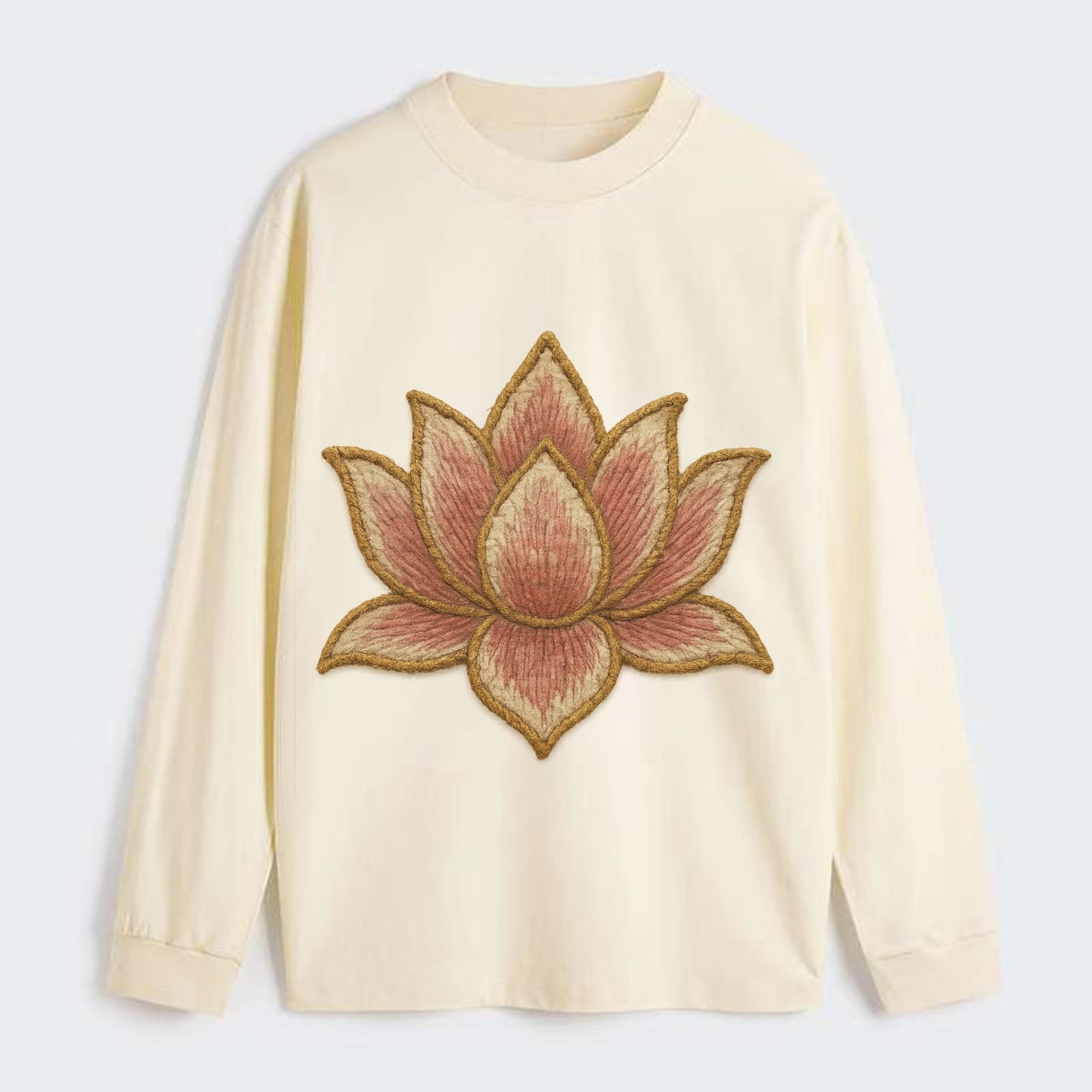Lotus Flower - Classic Long Sleeve Shirt - Beige