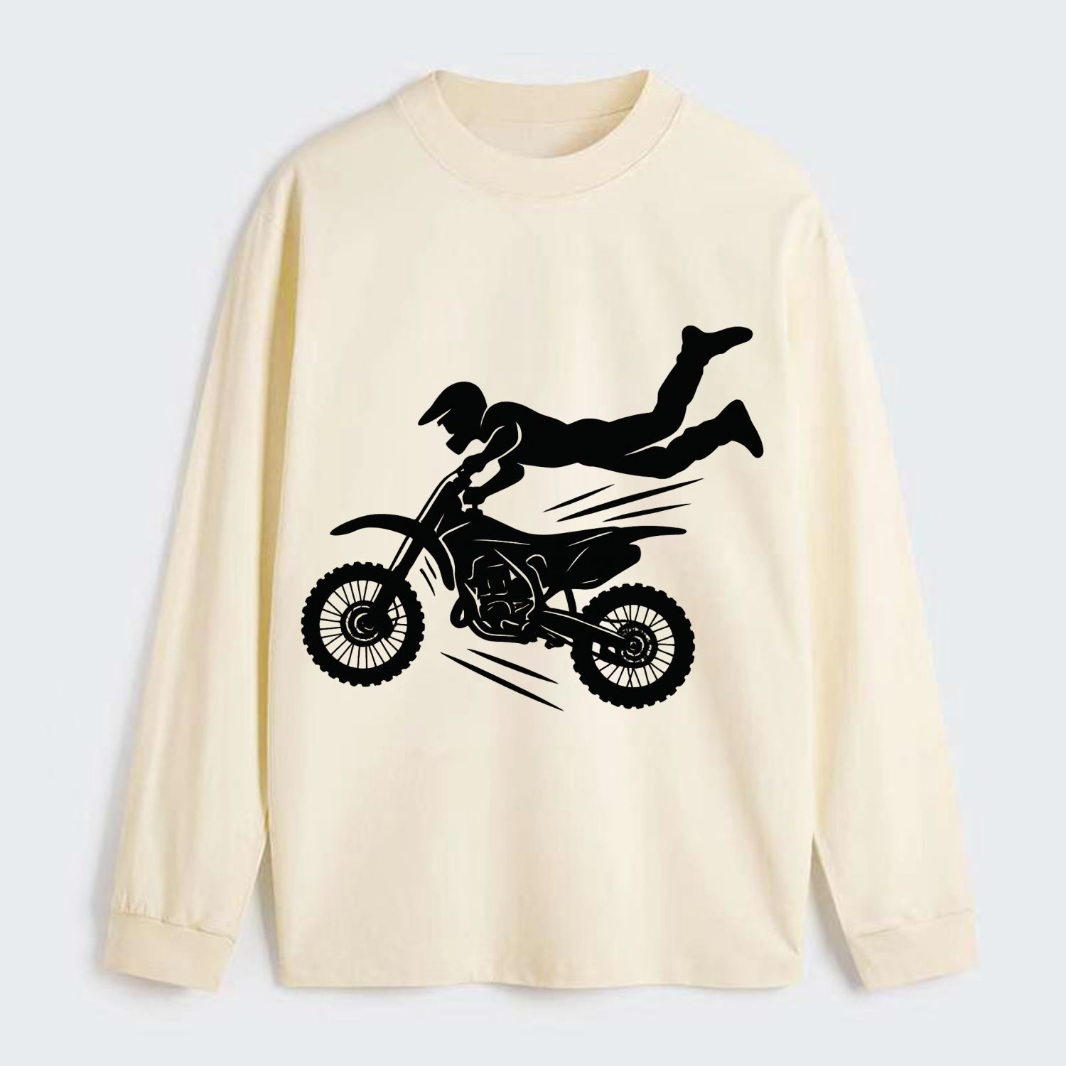 Motocross rider airborne trick - Classic Long Sleeve Shirt - Beige