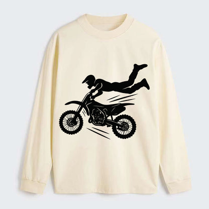 Motocross rider airborne trick - Classic Long Sleeve Shirt - Beige