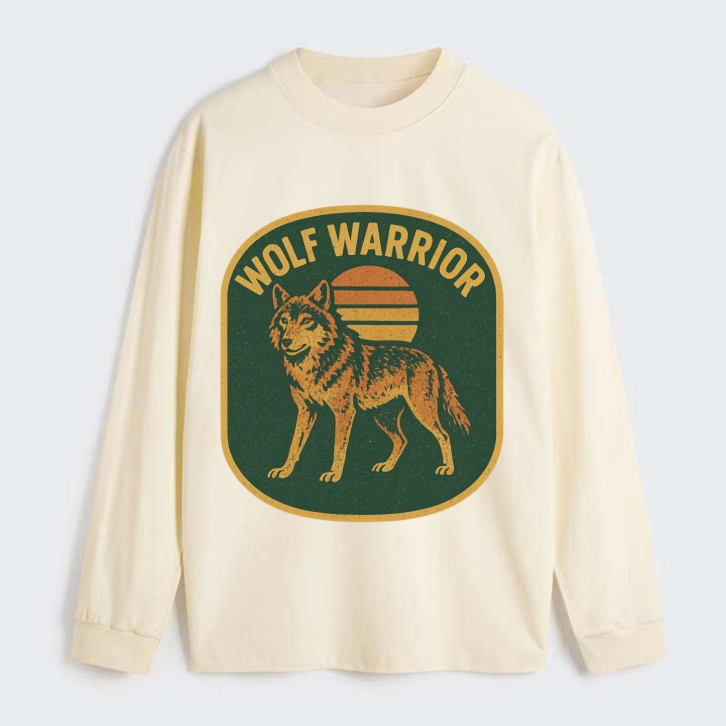Wolf Warrior  - Classic Long Sleeve Shirt - Beige