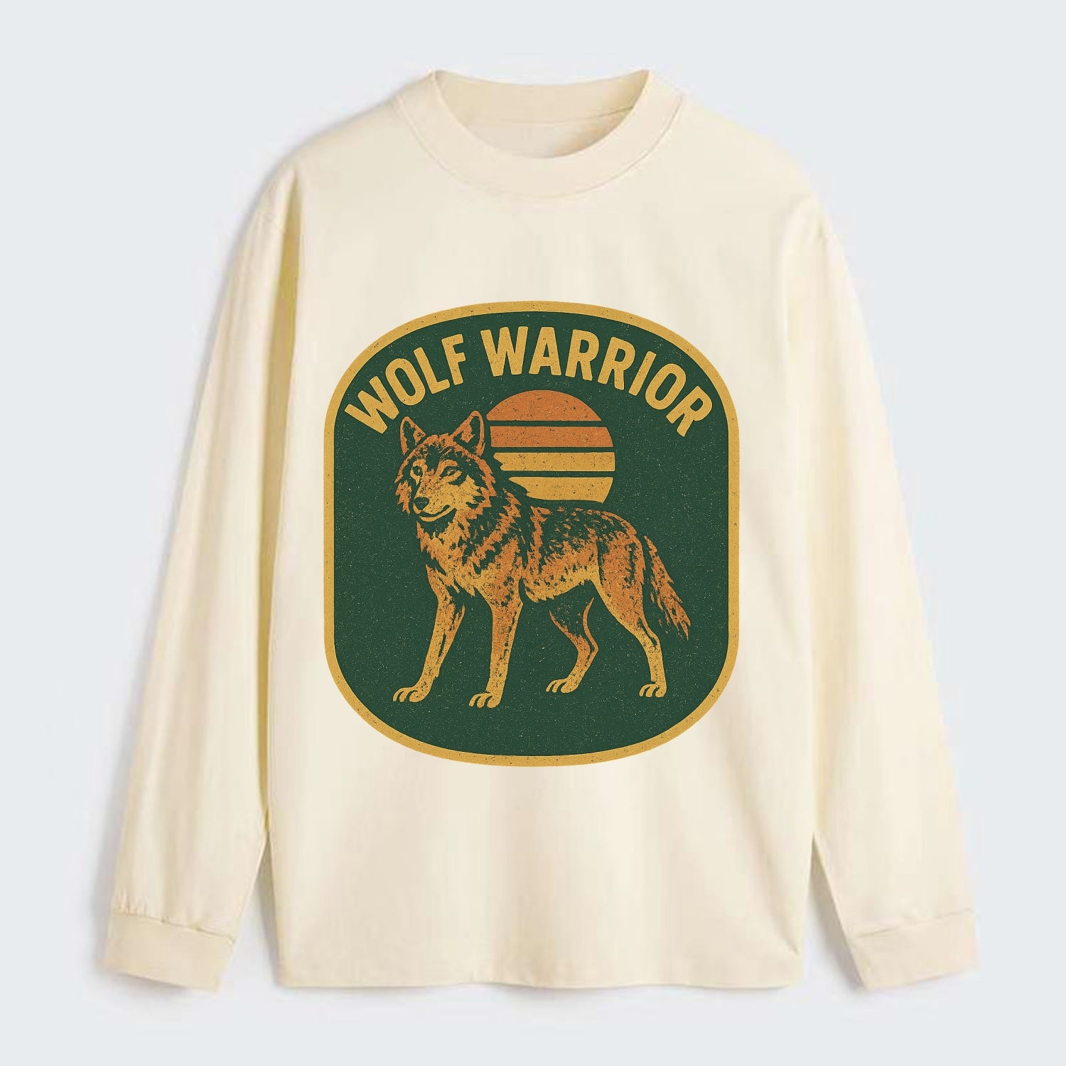 Wolf Warrior  - Classic Long Sleeve Shirt - Beige