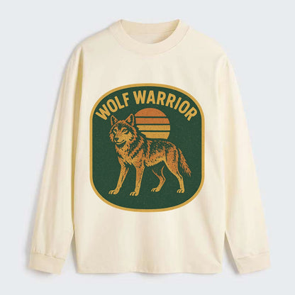 Wolf Warrior  - Classic Long Sleeve Shirt - Beige