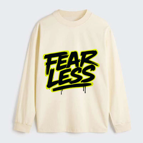 Bold typography design - FEARLESS - courage, bravery, facing - Classic Long Sleeve Shirt