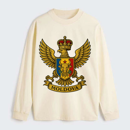 Moldova Heritage Badge - Classic Long Sleeve Shirt - Beige
