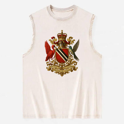 Trinidad Scarlet Ibis Emblem - Vintage Washed Tank - Beige