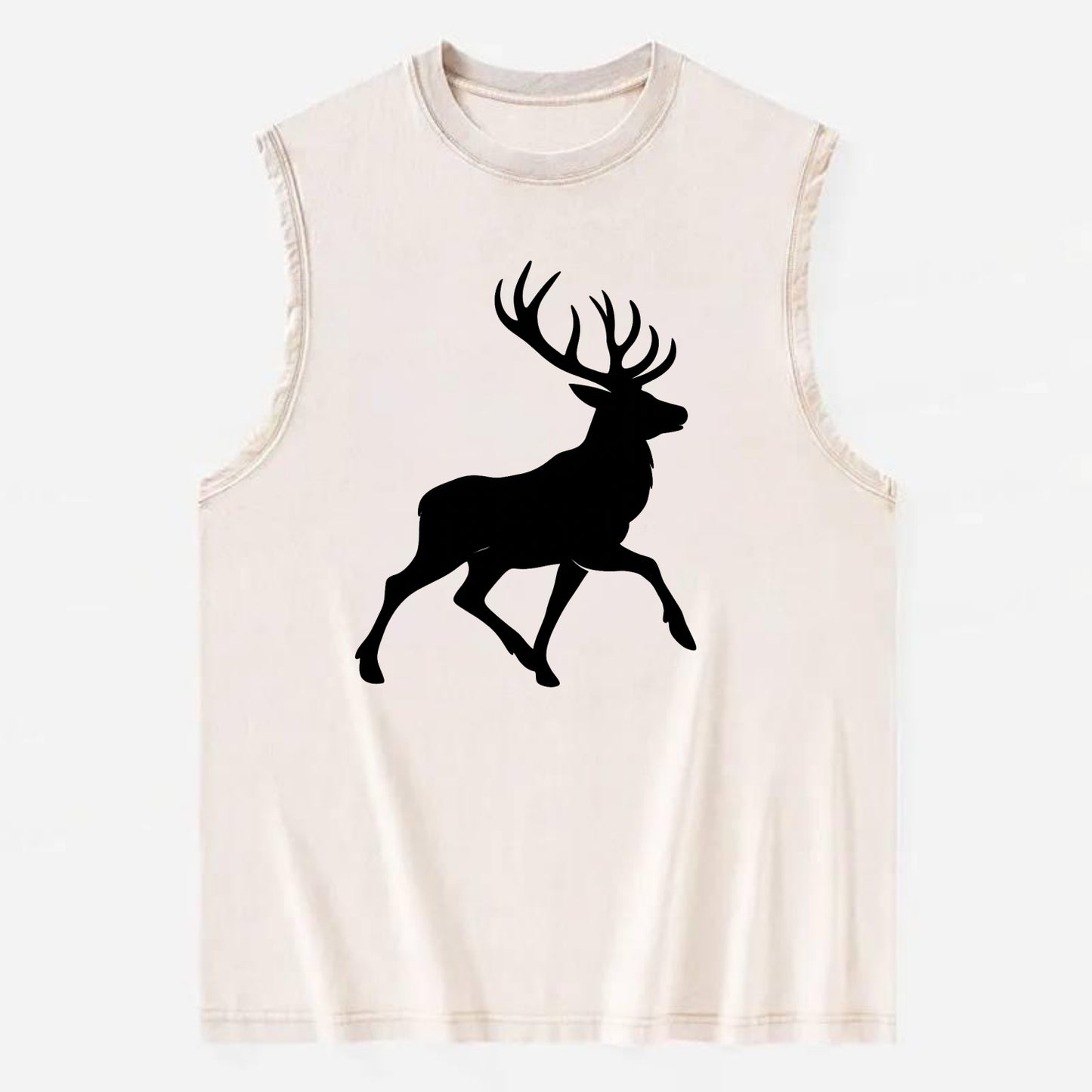 Deer with majestic antlers - Vintage Washed Tank - Beige