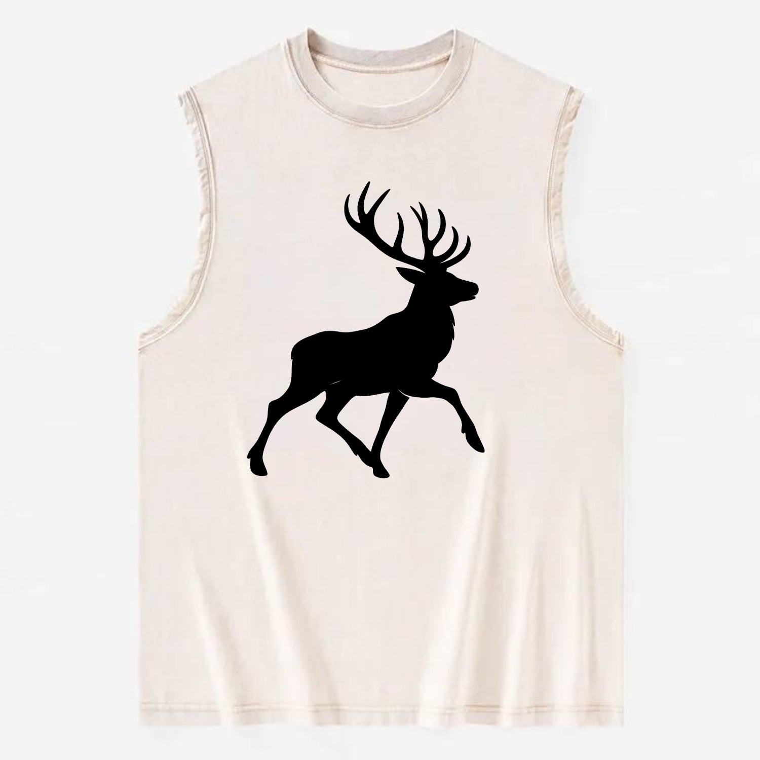 Deer with majestic antlers - Vintage Washed Tank - Beige