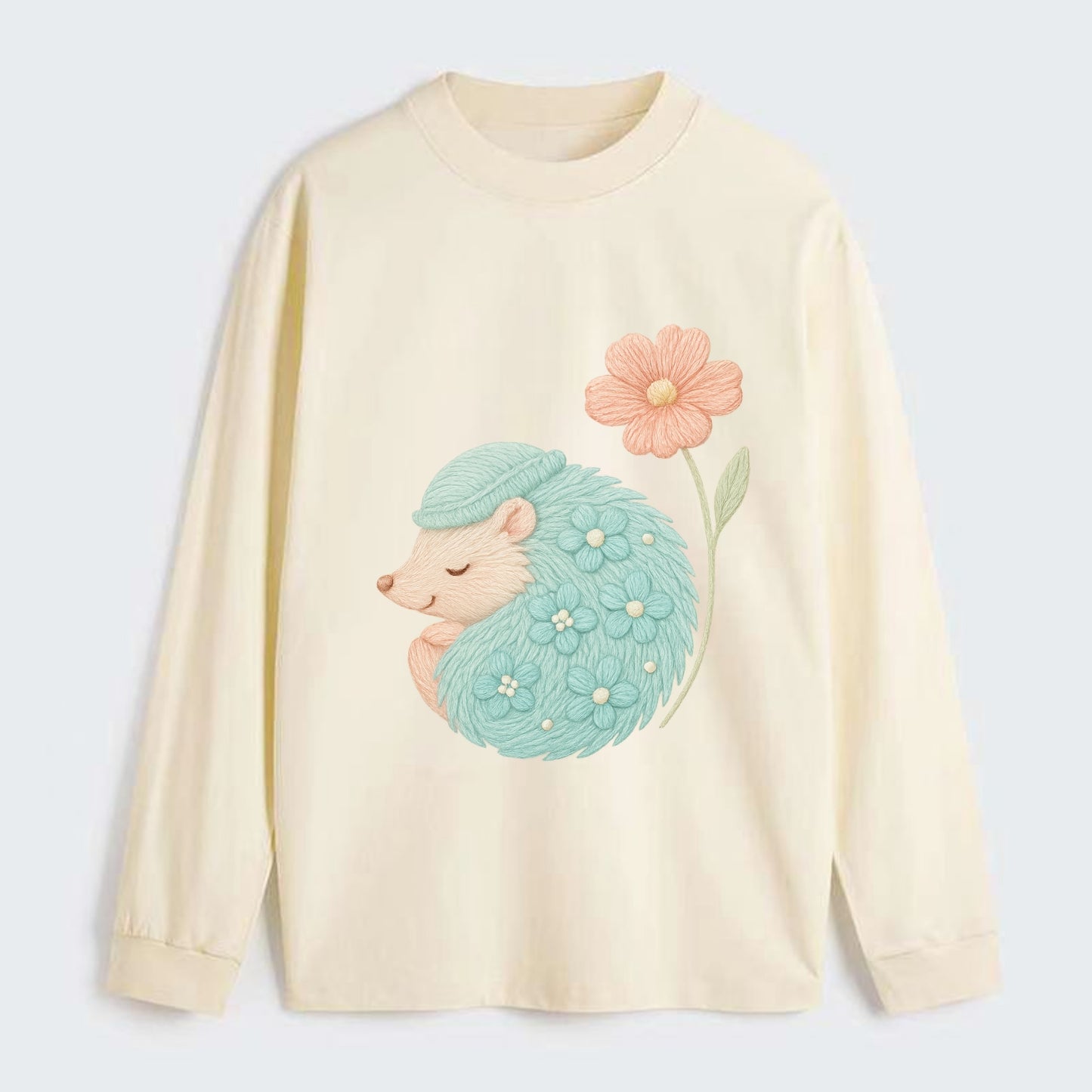 Aqua Hedgehog - Classic Long Sleeve Shirt - Beige