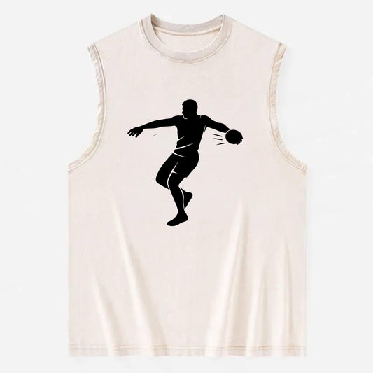 Discus thrower spinning release - Vintage Washed Tank - Beige
