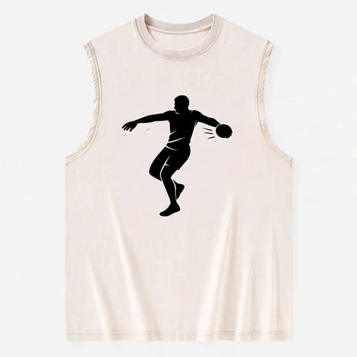 Discus thrower spinning release - Vintage Washed Tank