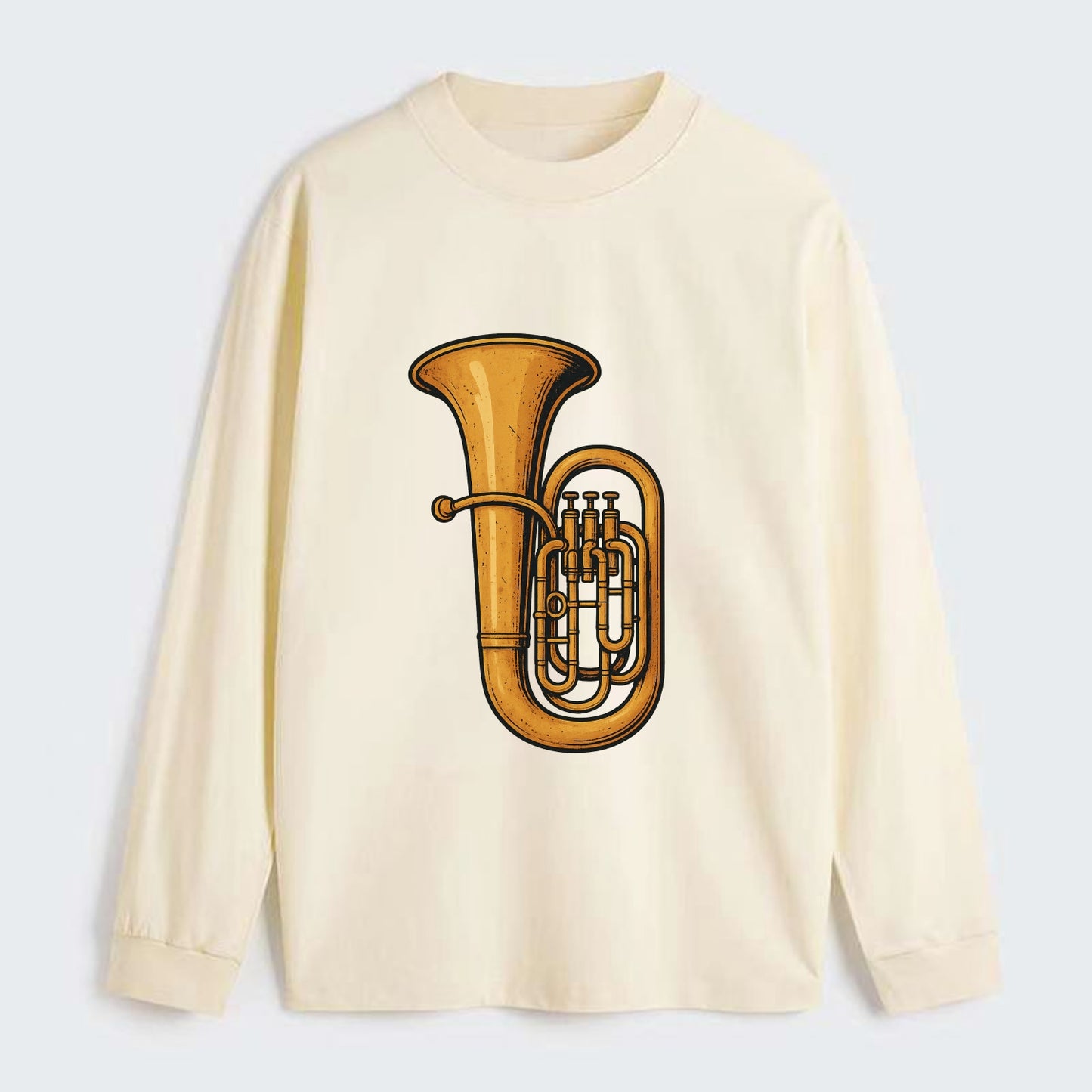 Tuba with large brass bell - Classic Long Sleeve Shirt - Beige