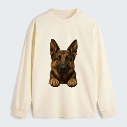 German Shepherd  - Classic Long Sleeve Shirt - Beige