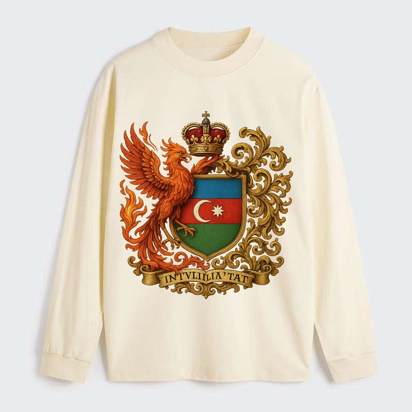 Azerbaijan Fire Phoenix Emblem - Classic Long Sleeve Shirt - Beige