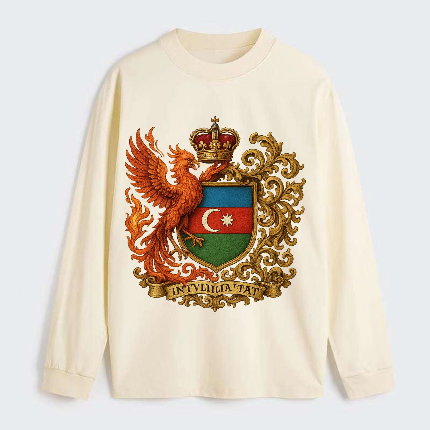 Azerbaijan Fire Phoenix Emblem - Classic Long Sleeve Shirt - Beige