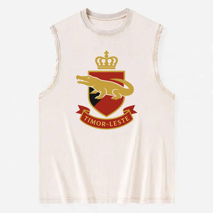 Timor-Leste Royal Logo  - Vintage Washed Tank - Beige