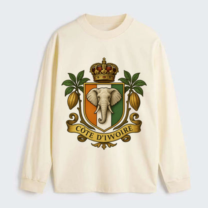 Ivory Coast Royal Logo - Classic Long Sleeve Shirt - Beige