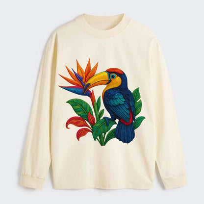 Toucan Paradise - Classic Long Sleeve Shirt - Beige