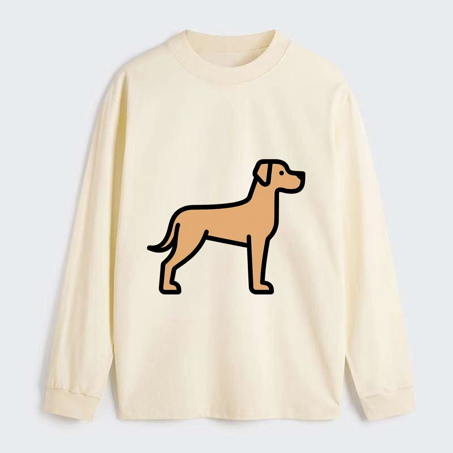 Great Dane - Fawn colored flat side profile - Classic Long Sleeve Shirt - Beige
