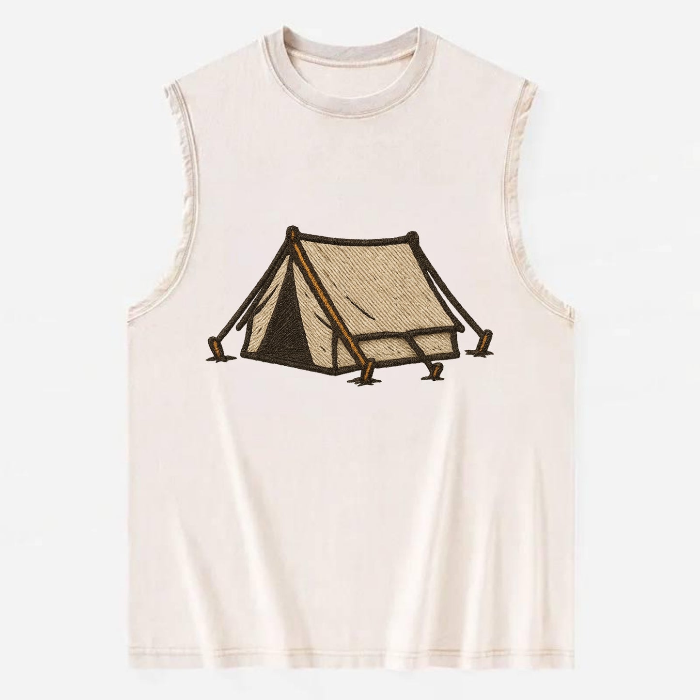 Camping Tent  - Vintage Washed Tank - Beige