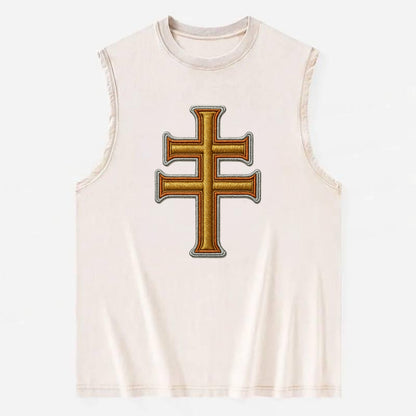 Patriarchal Cross - Vintage Washed Tank - Beige