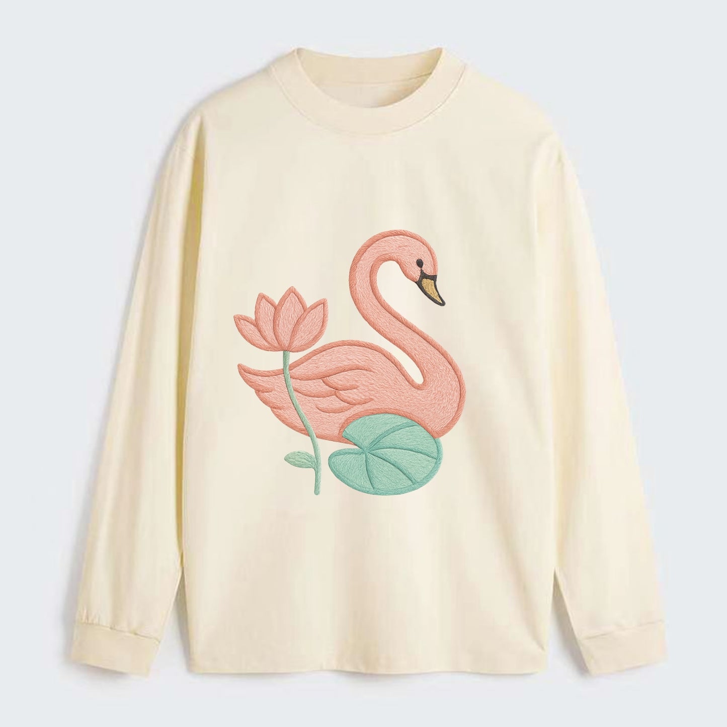 Coral Swan - Classic Long Sleeve Shirt - Beige