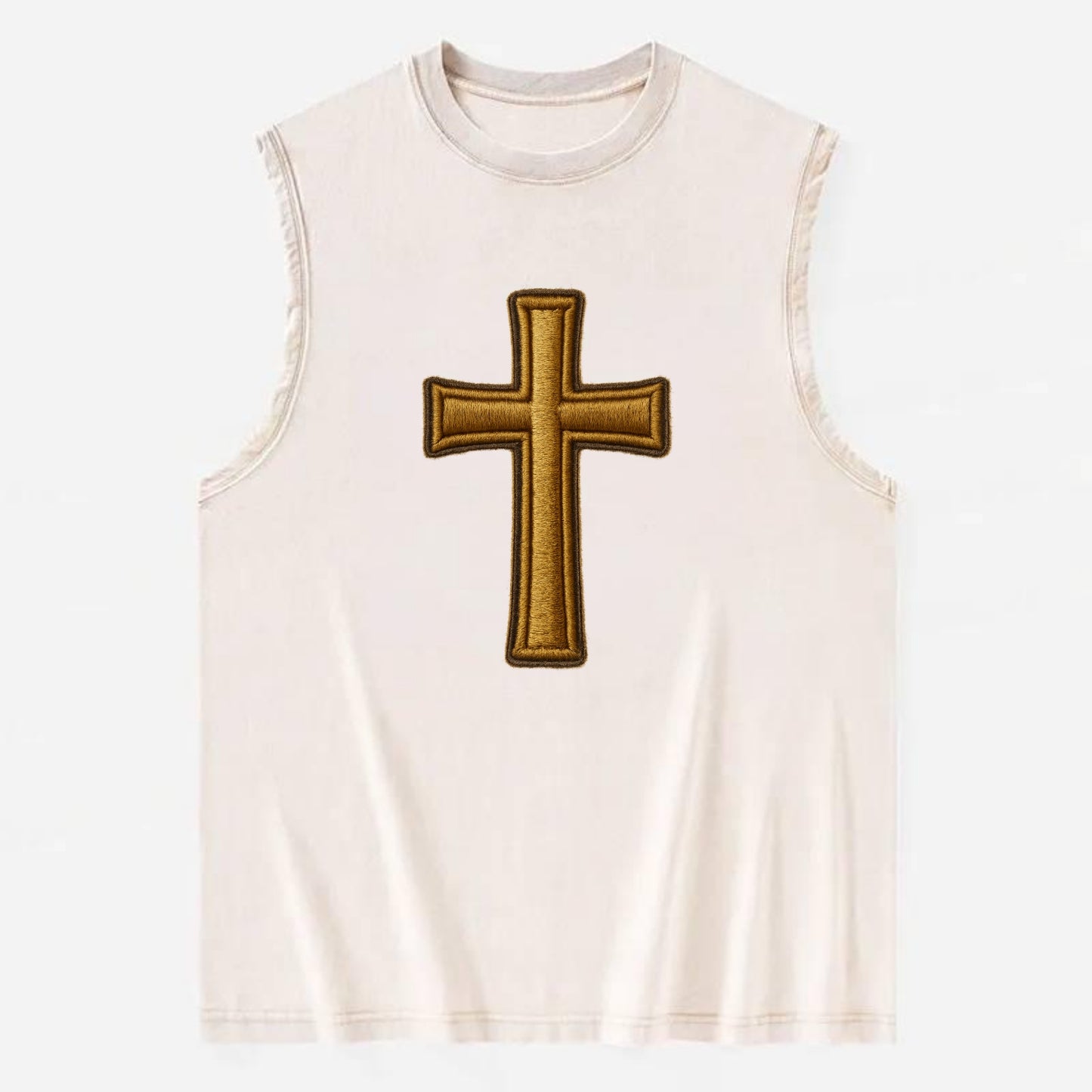 Latin Cross - Vintage Washed Tank - Beige