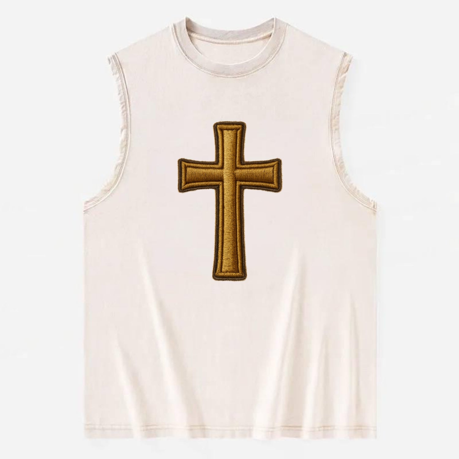 Latin Cross - Vintage Washed Tank - Beige