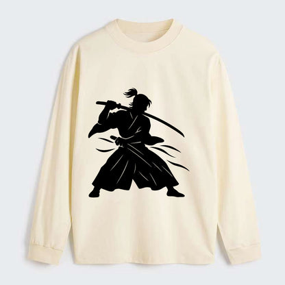 Japanese samurai sword draw - Classic Long Sleeve Shirt - Beige