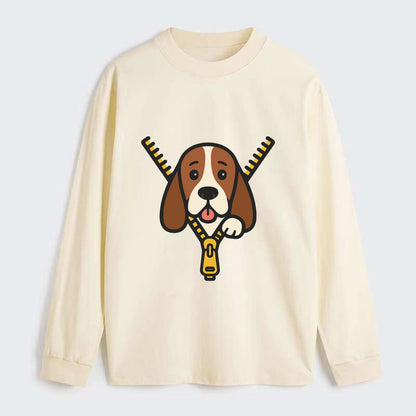 Basset Hound - Classic Long Sleeve Shirt - Beige