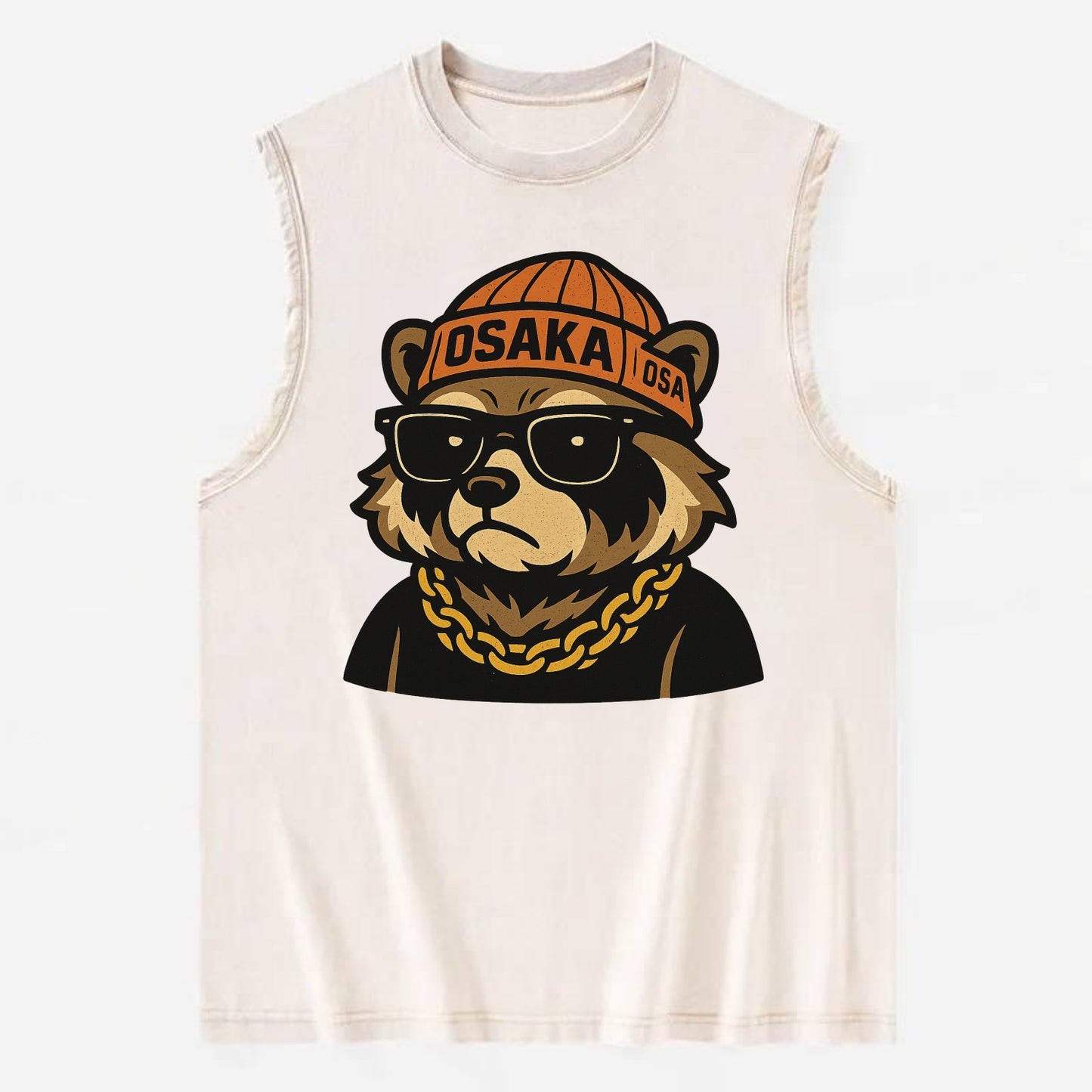 Osaka Tanuki - Vintage Washed Tank - Beige