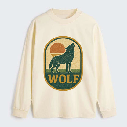 Carbon Fiber Wolf  - Classic Long Sleeve Shirt - Beige