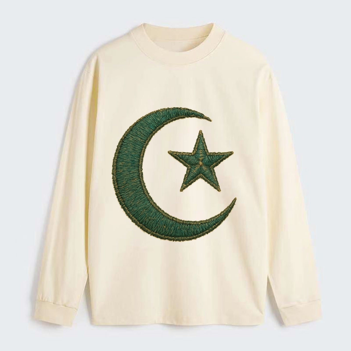 Crescent Moon and Star - Classic Long Sleeve Shirt - Beige